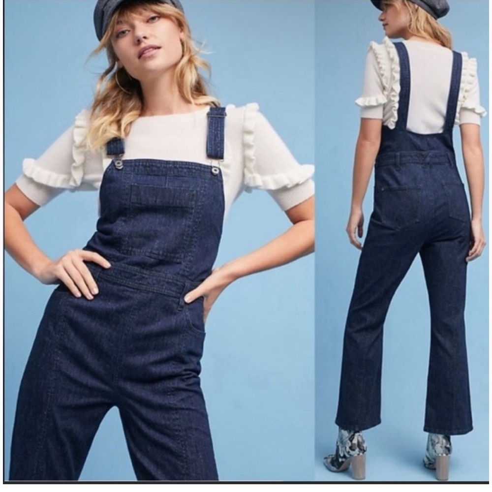 Anthropologie Dark Indigo Denim Overalls - Picture 16 of 16